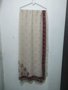 Red beige Tan Kurta Pajama Dupatta Set