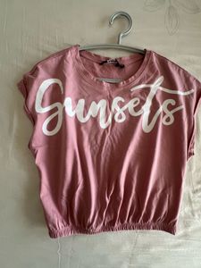 Cute Pink 'Sunsets' Graphic Tee