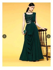 Libas Green lehenga choli/ready to wear saree