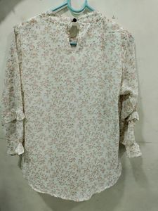 Floral Boxy Top  With Long Sleeves
