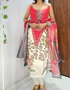 Brand New heavy chinon Mirror Work suit set