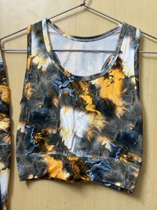 gym yoga Printed Leggings &amp; Top Set