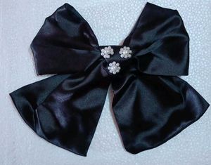 2 Elegant Black Bow Hair Clips