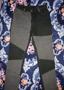 Two-Tone Patchwork Jeans