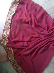 Bandhej Print Saree With Beautiful Border