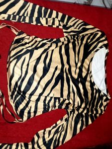 Zebra Print Long Sleeve Top