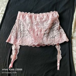 Pink Lace Lingerie Skirt