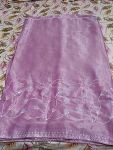 Elegant Lavender Floral Saree