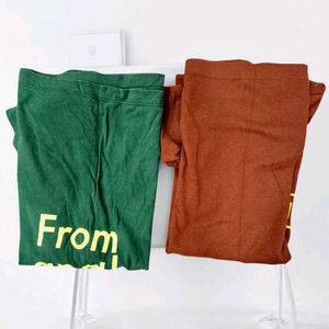 Thought-Provoking T-Shirt Duo: Brown &amp; Green Tee