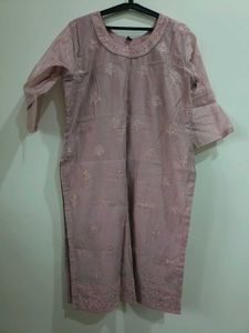 Elegant Pink Embroidered Silk Kurta