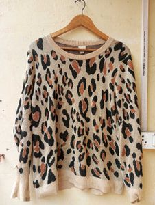 Leopard Print Sweater Pullover (Women)