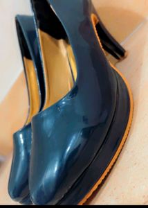 Blue Solid Heels
