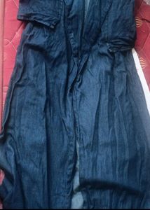 Sleeveless Long Denim Coat