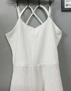White Shiny Mini Dress For Women.