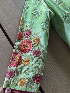 Elegant Green Embroidered Gown