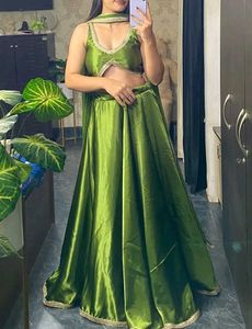 Green Lehenga Choli with Dupatta