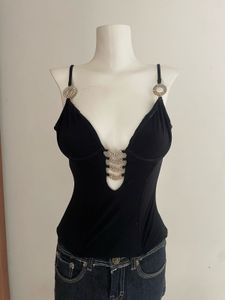 Black Embellished Tank Top