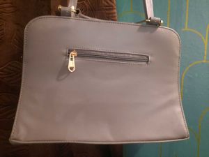 Grey Handbag with Gold Accents