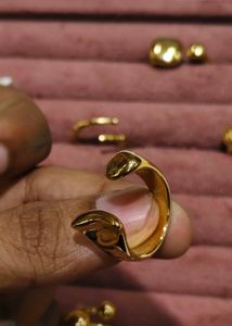 Uneven Gold Plated Adjustable Ring