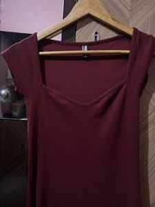 Burgundy Bodycon Mini Dress