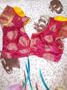 Silk Saree With Desgined Blouse Stitched
