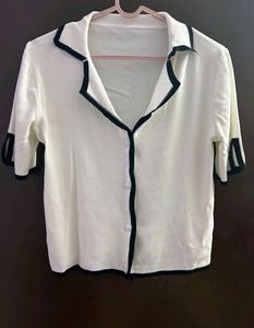 White Black Outline Top
