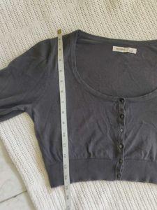 OLD NAVY Gray Cropped Cardigan