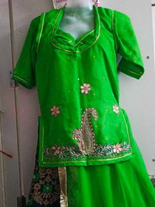 Green Embroidered Rajputi Poshak/rajasthani Dress