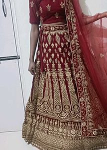 Maroon Velvet Lehenga Choli
