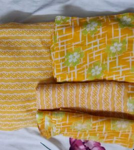 Yellow Floral 3 Piece Ready To Wear Suit