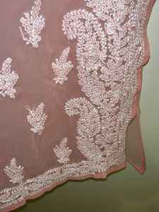 Chikankari Peach Kurti With Inner