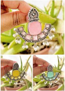 Silver Replica Monalisa Stone Earring