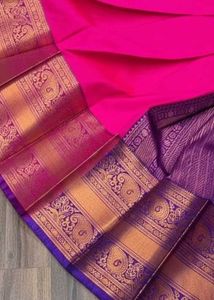 Elegant rose 🌹 &amp; Gold Saree