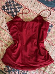 Red Ruched Cami Top