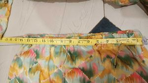 Yellow Multicolour Co Ord With Stylish Belt