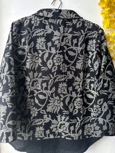 Black Floral Print Shirt