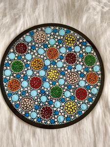 Dot Art Coated With Resin
