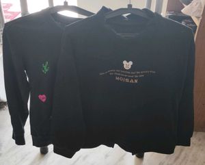 Black graphic print sweatshirts