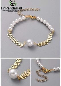 Gold Leaf &amp; Pearl Bracelet