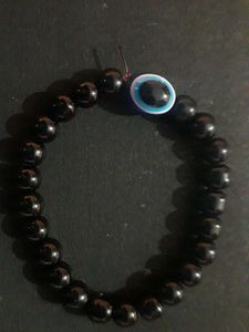 Black Beaded Evil Eye Bracelet
