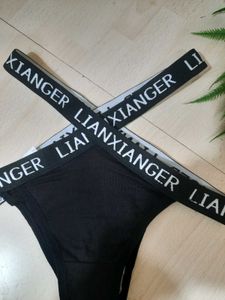 Black Criss-Cross Thong