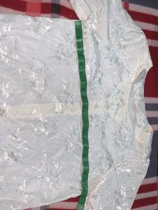 Flower Printed Off White Half Sleeves Shirt