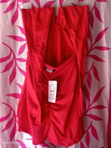 Stylish Red Cowl Neck Top