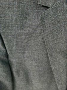 MEN GREY TEXTURED SLIM FIT FORMAL BLAZER 42&#34;