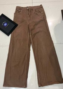 H&M Women Twill Brown Trousers