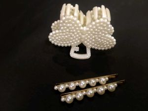 Pearl Hair Clip &amp; Bobby Pin Set
