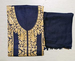 kashmiri Embroidery Woolen unstitched suit