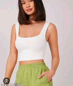 White Crop Tank Top