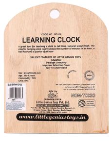 Wooden Learning Analog Time Clock Toy For Kids