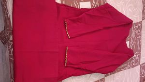 Red Rose Kurta Pant Set